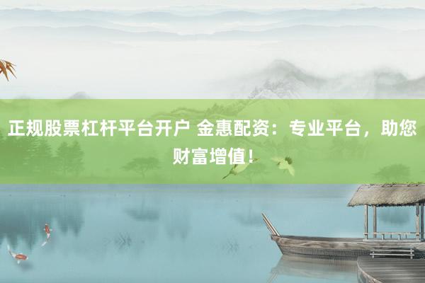 正规股票杠杆平台开户 金惠配资：专业平台，助您财富增值！
