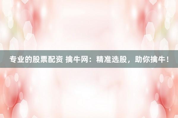 专业的股票配资 擒牛网：精准选股，助你擒牛！
