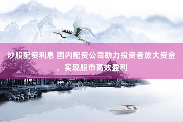 炒股配资利息 国内配资公司助力投资者放大资金，实现股市高效盈利