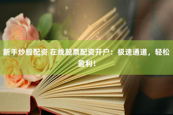 新手炒股配资 在线股票配资开户：极速通道，轻松盈利！