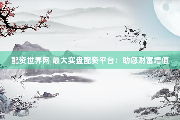 配资世界网 最大实盘配资平台：助您财富增值