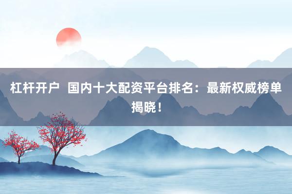 杠杆开户  国内十大配资平台排名：最新权威榜单揭晓！