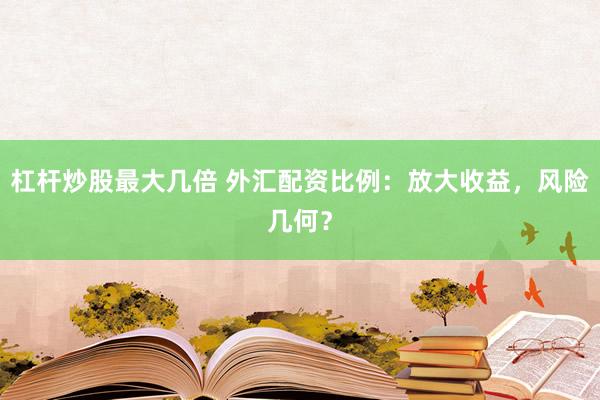 杠杆炒股最大几倍 外汇配资比例：放大收益，风险几何？