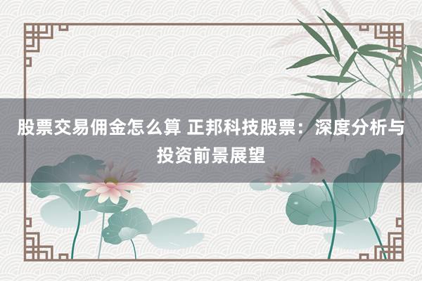 股票交易佣金怎么算 正邦科技股票：深度分析与投资前景展望