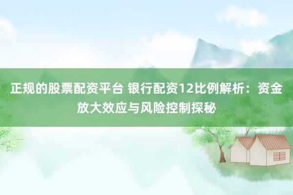 正规的股票配资平台 银行配资12比例解析：资金放大效应与风险控制探秘