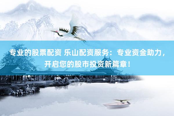 专业的股票配资 乐山配资服务：专业资金助力，开启您的股市投资新篇章！